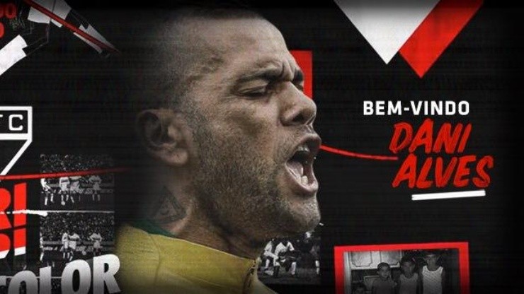 BEM-VINDO. La foto de presentación de Dani Alves (Foto: São Paulo).