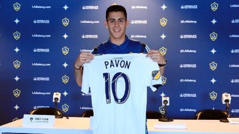 Pavón en su presentación en Los Ángeles Galaxy.