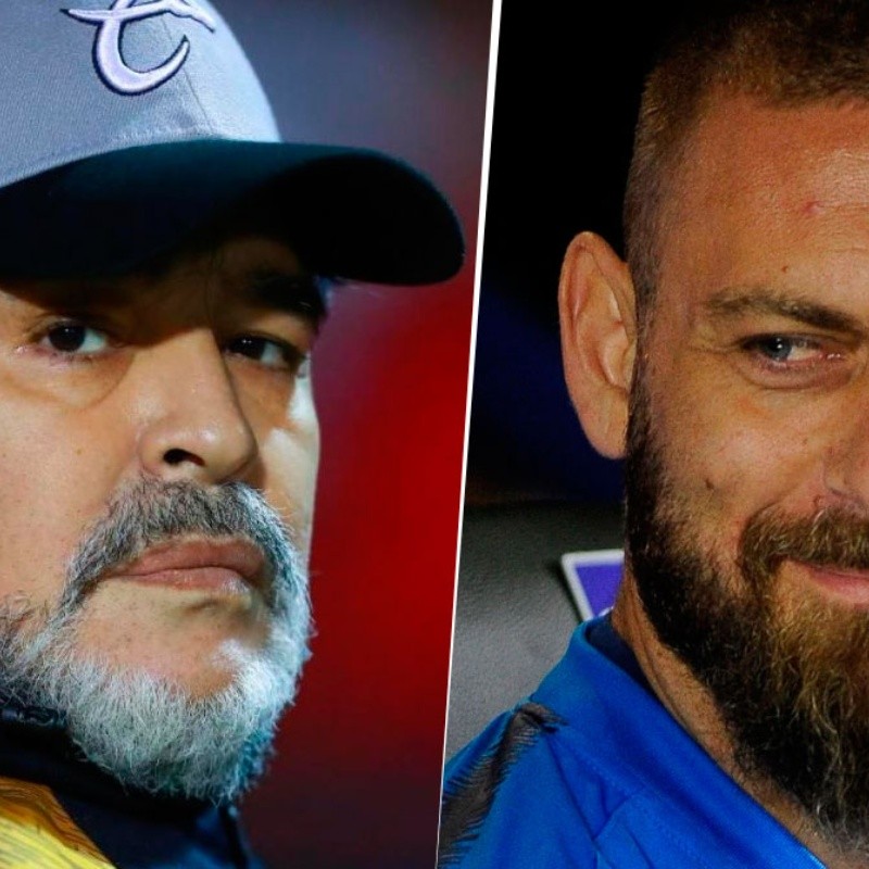 Maradona y De Rossi juntos: una locura la foto que subió Boca en las redes