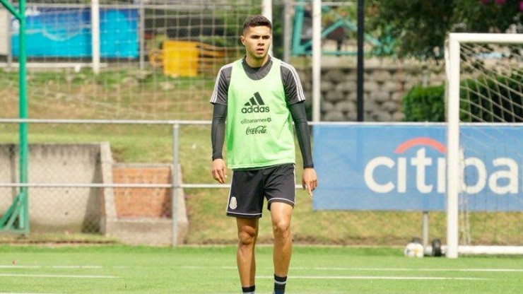 Alan Medina, durante la práctica de hoy. (Foto: @miselecciónmx)