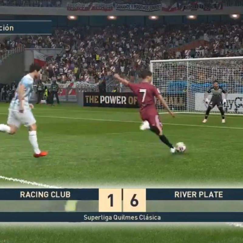 Hasta en la play: River imitó en el PES los 6 goles que se comió Racing