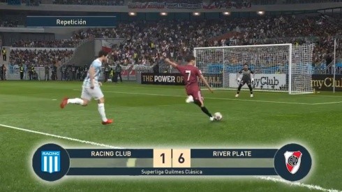 Hasta en la play: River imitó en el PES los 6 goles que se comió Racing