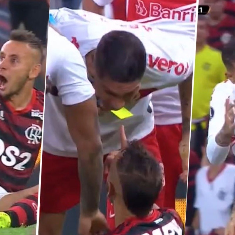 Explotó Paolo Guerrero: fue trabar, lo amonestaron y se peleó con el árbitro y Rafinha