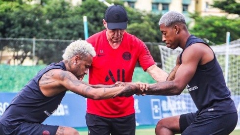 Foto de Neymar entrenando con el PSG.