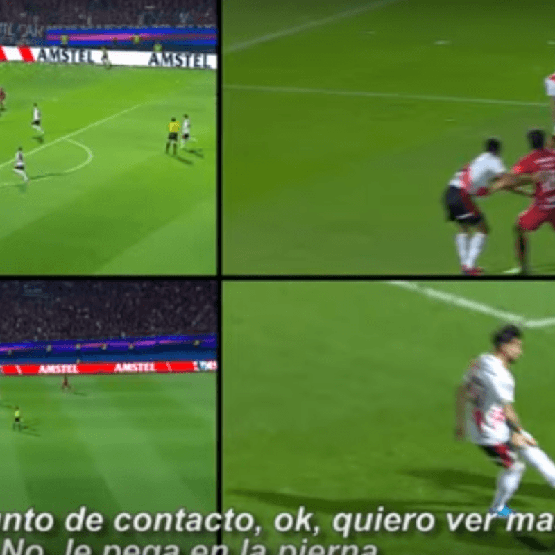 "Pierna, pierna", la revisión del VAR en una supuesta mano de River ante Cerro Porteño