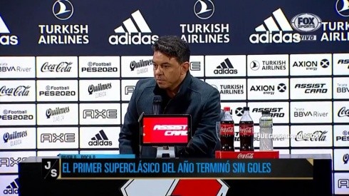 Marcelo Gallardo en conferencia de prensa.