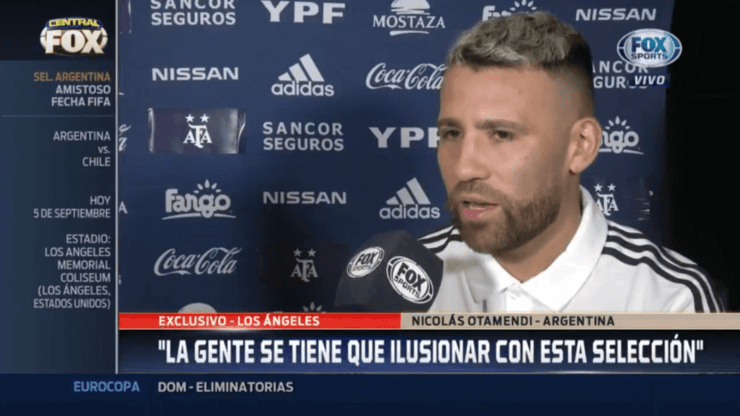 Nicolás Otamendi: "La gente se tiene que ilusionar con esta Selección"