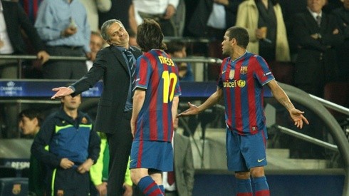 Foto de José Mourinho con Lionel Messi.