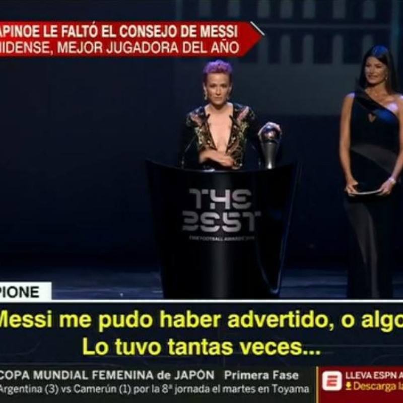 "Messi me podría haber avisado": la broma de Rapinoe que hizo reír a todos