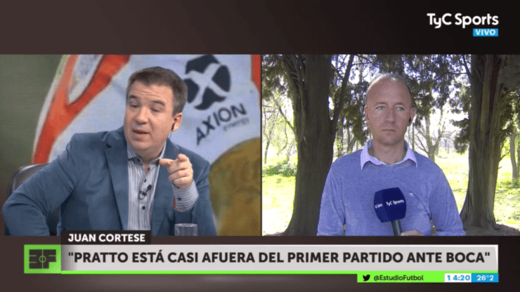 TyC Sports: "Pratto está casi afuera del primer partido ante Boca"