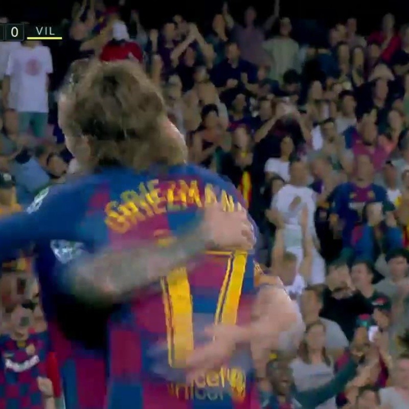 ¡La nueva dupla! Messi centró y Griezmann apareció para marcar el 1-0 del Barcelona