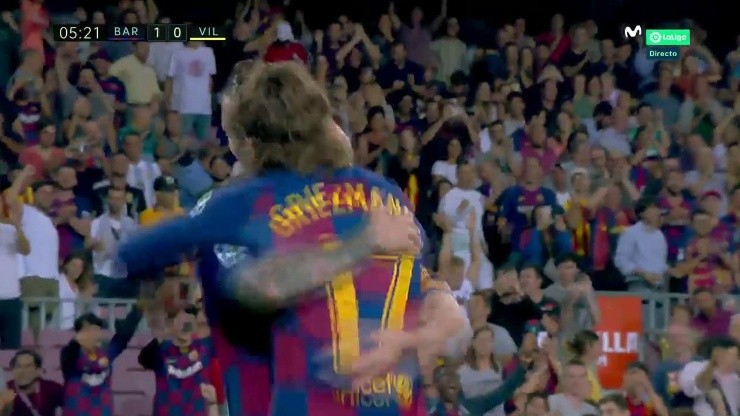 ¡La nueva dupla! Messi centró y Griezmann apareció para marcar el 1-0 del Barcelona