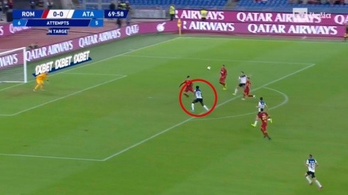 Todo de zurda: Duvan Zapata controló y le rompió el arco a la Roma para el 1 a 0 de Atalanta