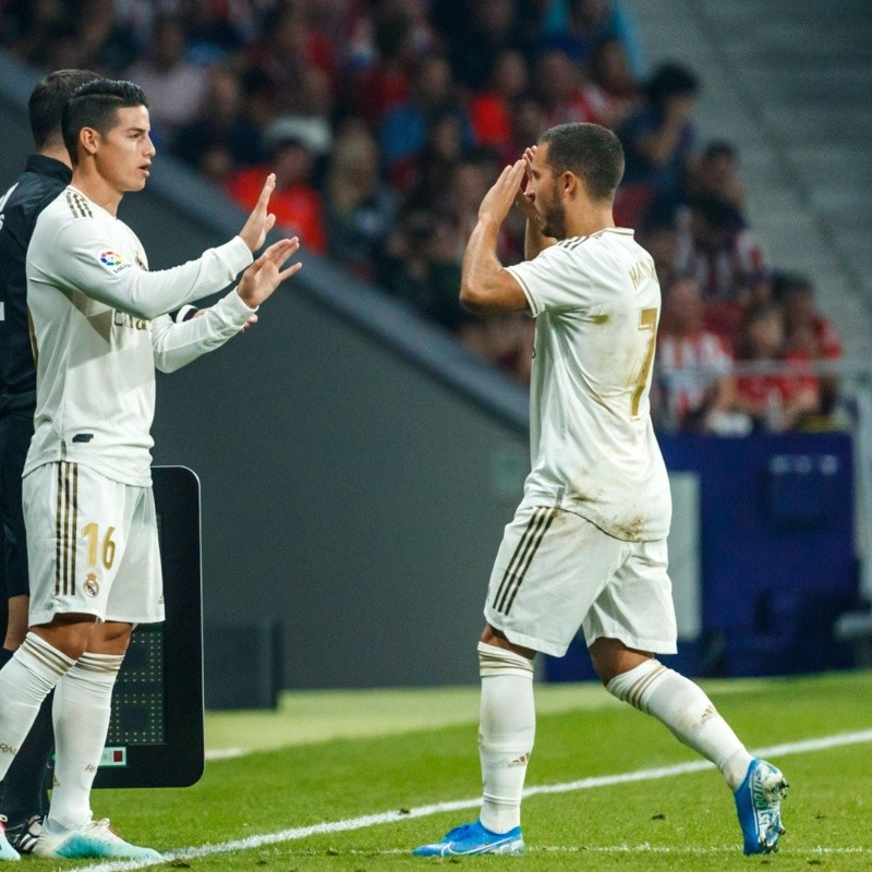 Lo que nadie te mostró: la imagen de Zidane y James antes del cambio vs. Atlético Madrid