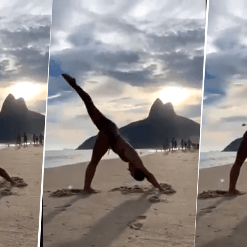 Video viral: ella estaba haciendo yoga y un helicóptero diabólico le arruinó todo