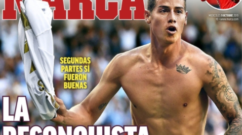 James es la portada de Marca y dice: "Se ha ganado a Zidane con su actitud"