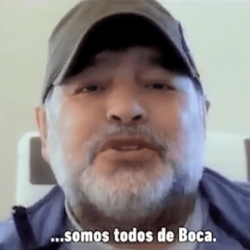 El video que grabó Maradona para los xeneizes: "Los argentinos somos todos de Boca"