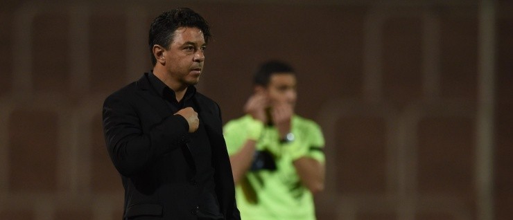 Marcelo Gallardo durante el encuentro en Mendoza.