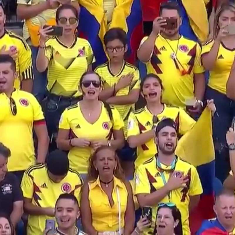 Así se cantó el himno de Colombia en el amistoso contra Chile, que hizo retumbar España