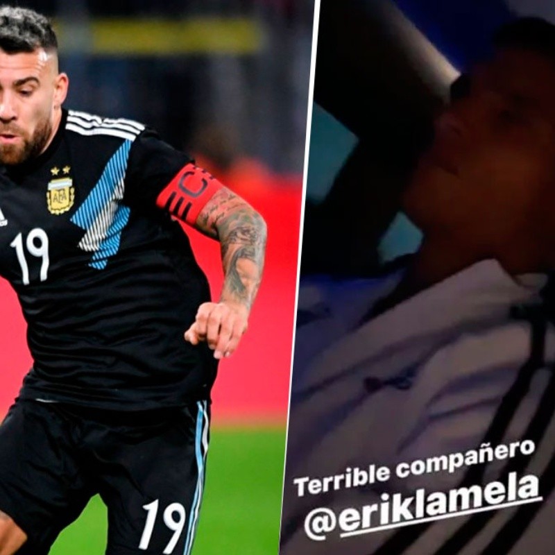 Otamendi lo agarró dormido a Lamela y lo trolleó en Instagram