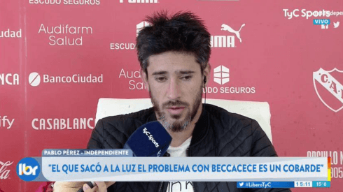 Pablo Pérez habló de filtraciones en el vestuario de Independiente: "El que lo hizo es un cobarde"