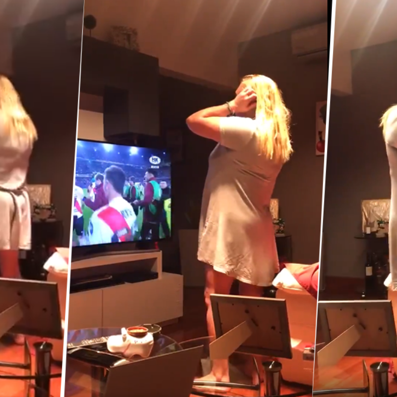 Hasta las lágrimas: Titi Fernández subió un video de su mujer festejando el pase de River