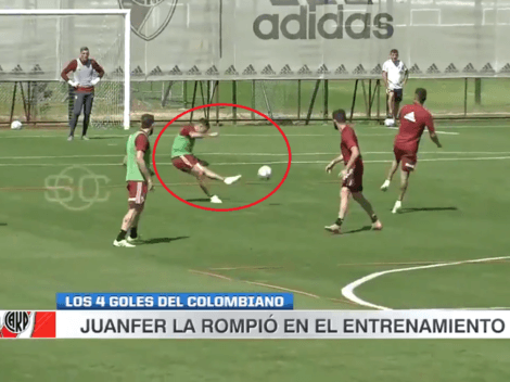 Una bestia: Quintero no pierde el tiempo y marcó cuatro golazos en la práctica de River Plate