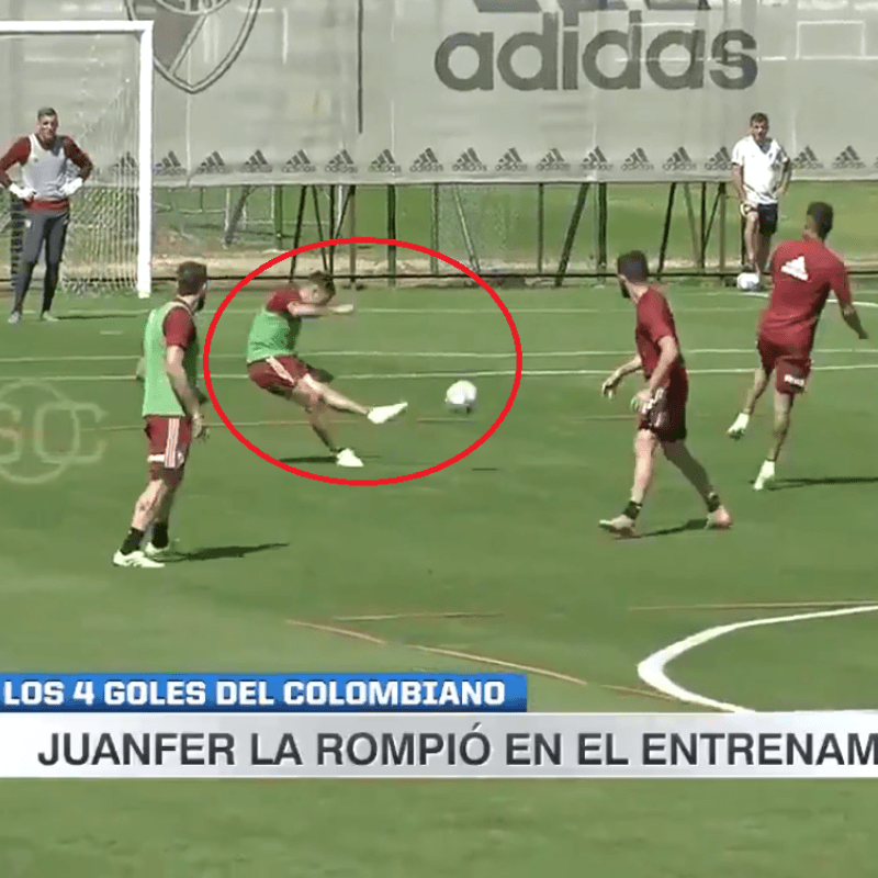 Una bestia: Quintero no pierde el tiempo y marcó cuatro golazos en la práctica de River Plate