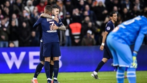 El festejo de los jugadores de PSG.