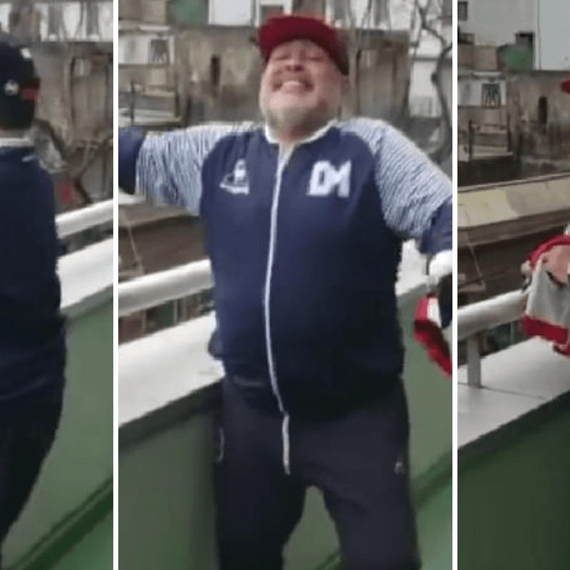 Video: Maradona bailó al ritmo de los hinchas de Newell's