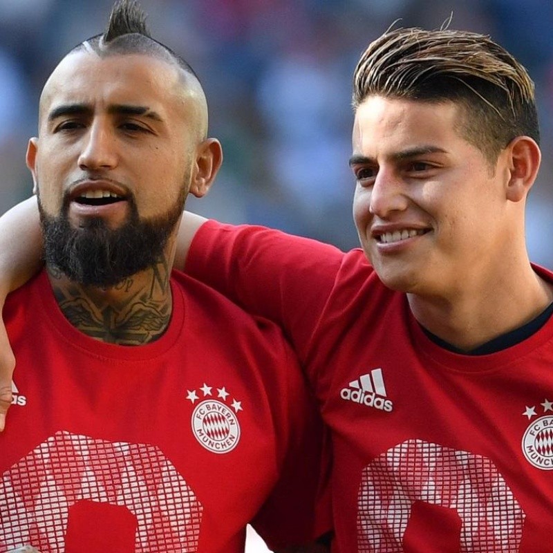 De uno del Barcelona a uno del Real Madrid: Arturo Vidal felicitó a James por el nacimiento de su hijo