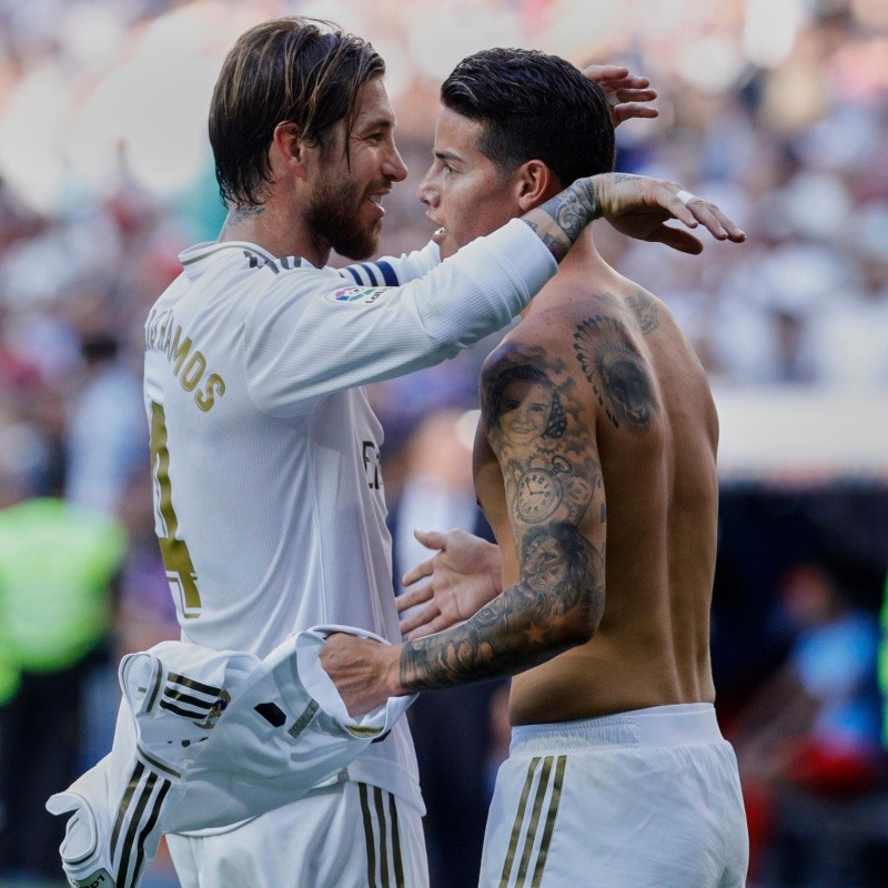 Jugadores del Real Madrid están decepcionados con James, en especial Sergio Ramos