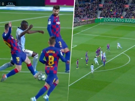 Messi recuperó bien, le inventaron una falta y Olaza le clavó un golazo al Barcelona
