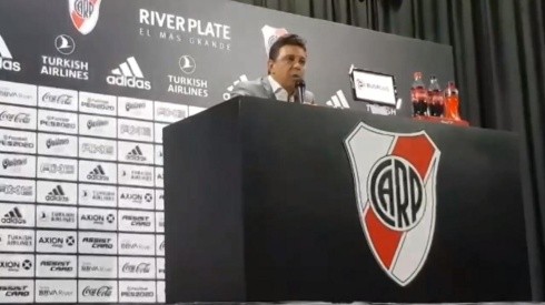 Marcelo Gallardo en conferencia de prensa.