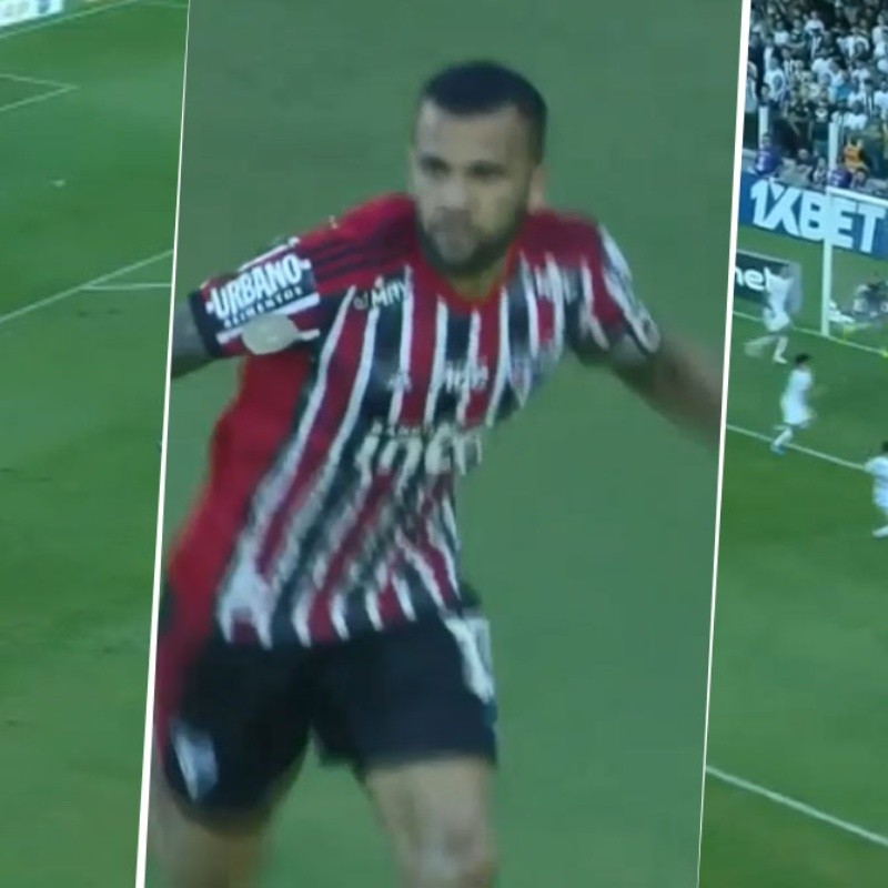 Dani Alves corrió 70 metros y terminó el gol en el área chica