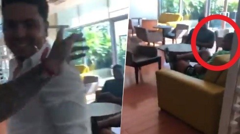 Hincha del Junior graba el troleo que le hace a Henríquez en un hotel de Barranquilla.