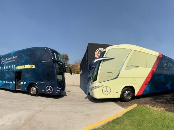 América presentó los nuevos y lujosos autobuses que usará el plantel para  viajar