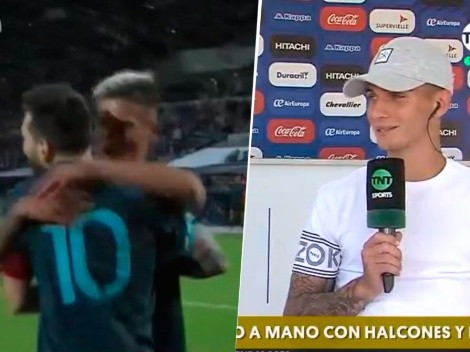 Nico Domínguez y el abrazo con Messi: "Antes que patee ya estaba corriendo"