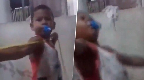 Video viral: se divertía jugando sin saber que en sus manos tenía una gomita diabólica
