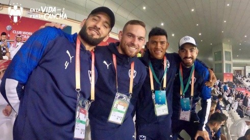 Jugadores del Monterrey en el estadio en Qatar