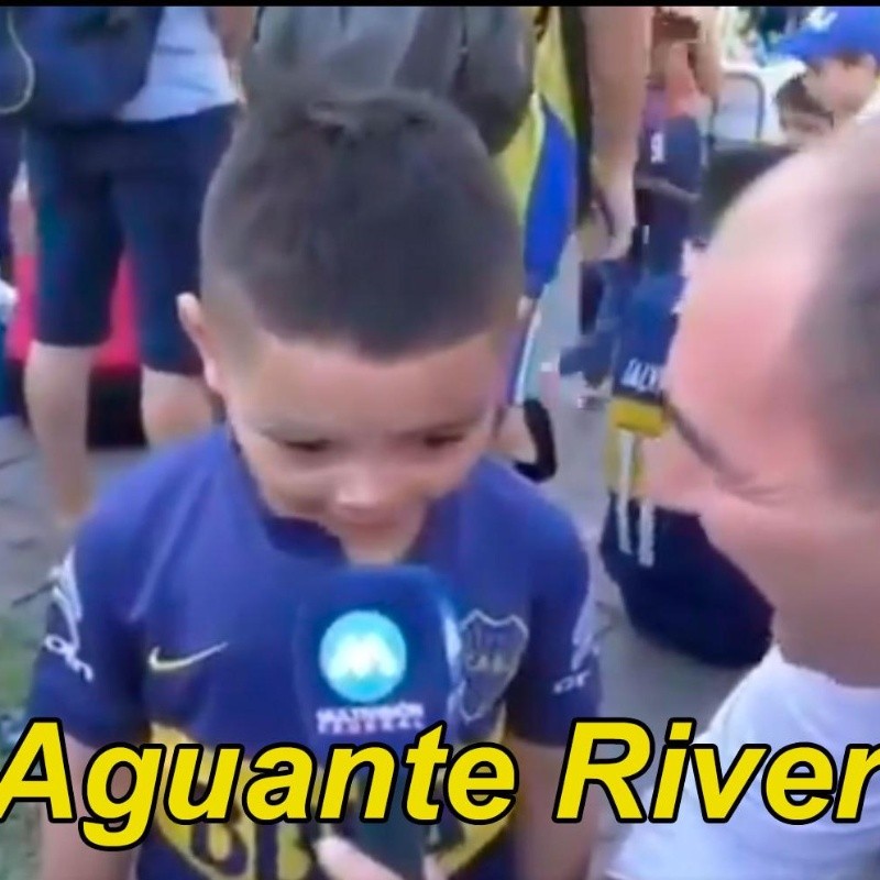 Morimos de amor: este nene gritó "¡Aguante River!" en la fiesta de Boca