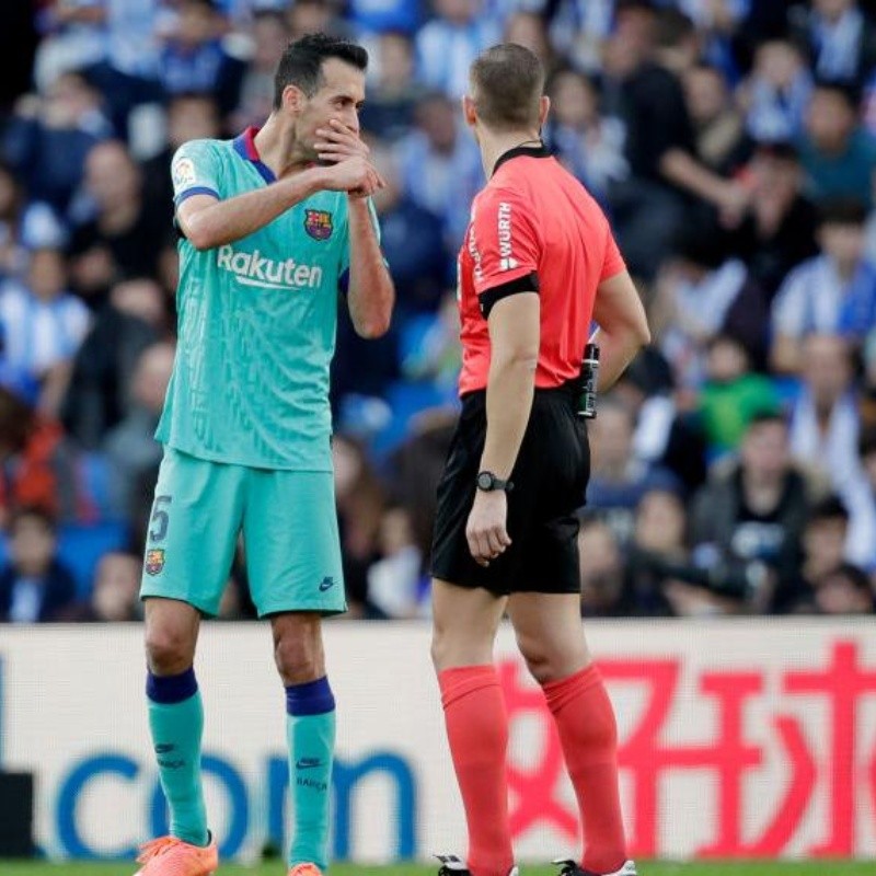 Busquets atacó al arbitro por el penal: "Lo vio, pero no quiso cobrarlo"