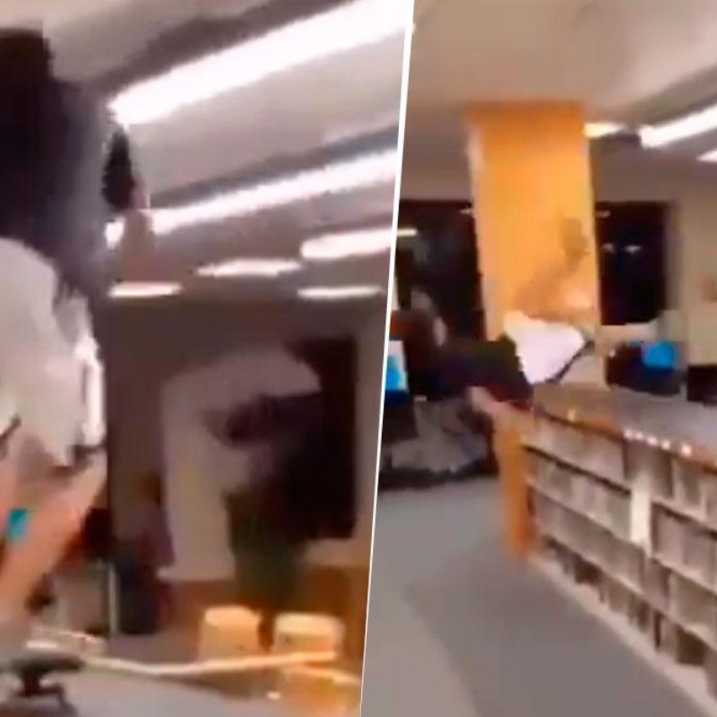 Video viral: nunca andes en skate en esta biblioteca diabólica