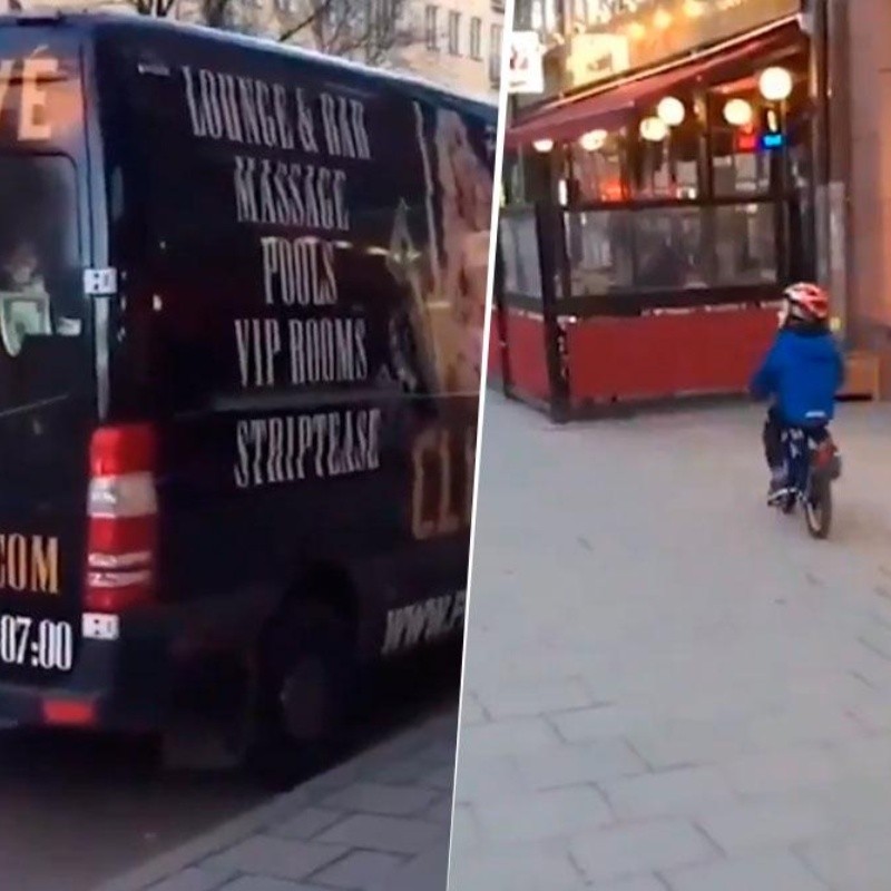 Video viral: niño vio un cartel diabólico y terminó estampado contra una pared