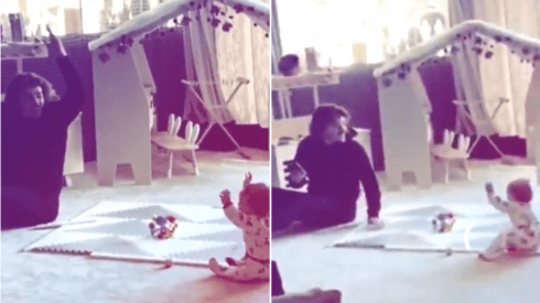 Video tierno del año: Griezmann se puso a bailar junto a su bebé en el piso