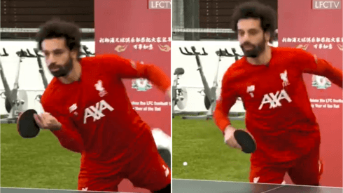 Una bestia en todo: Salah demostró que la rompe en el ping pong también