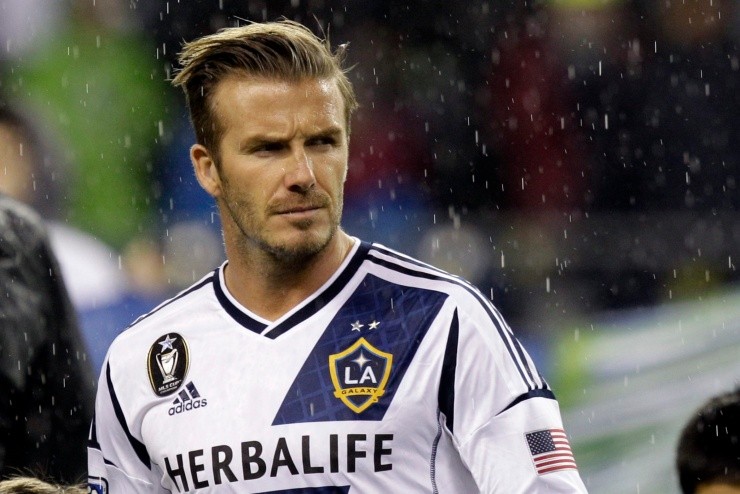 David Beckham, con la piel de Los Angeles Galaxy.