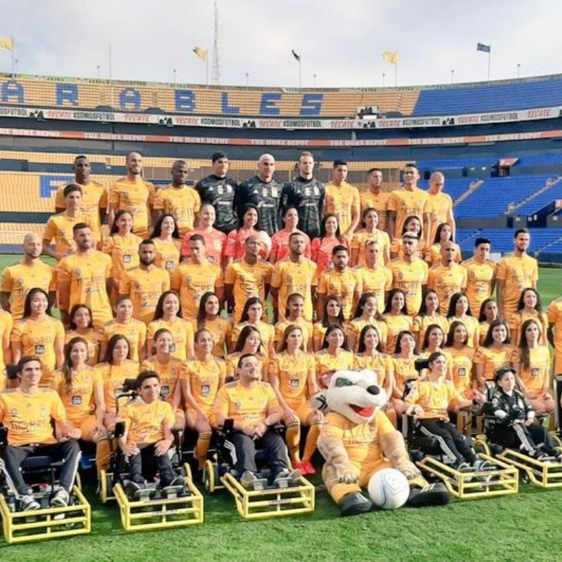 Tigres saca aplausos con su foto oficial del plantel masculino, femenino y power chair