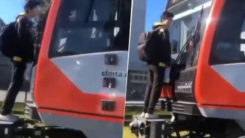 Video viral: no podía pagar el tranvía e inventó una solución diabólica
