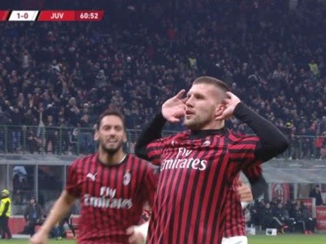 Milan golpeó primero: Rebic le pegó de volea y marcó el 1-0 ante Juventus